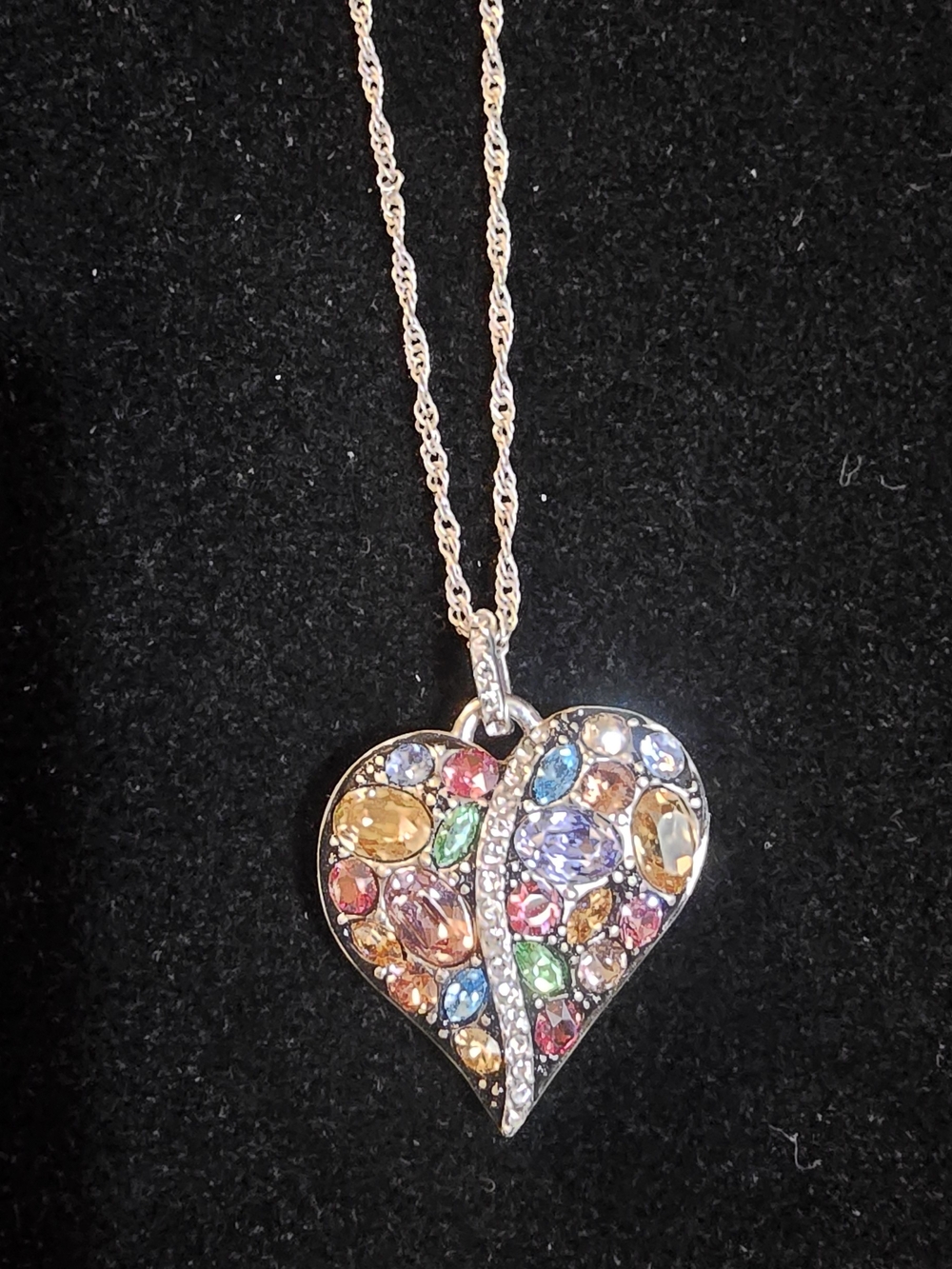 Brighton Multicolor Crystal Heart Pendant Necklace